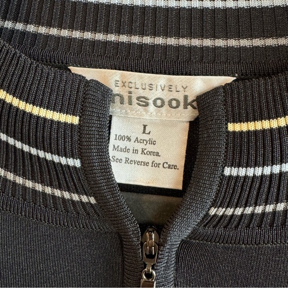 Misook Classic Vintage Cardigan Tunic Style Zip Front Size L - Picture 4 of 7